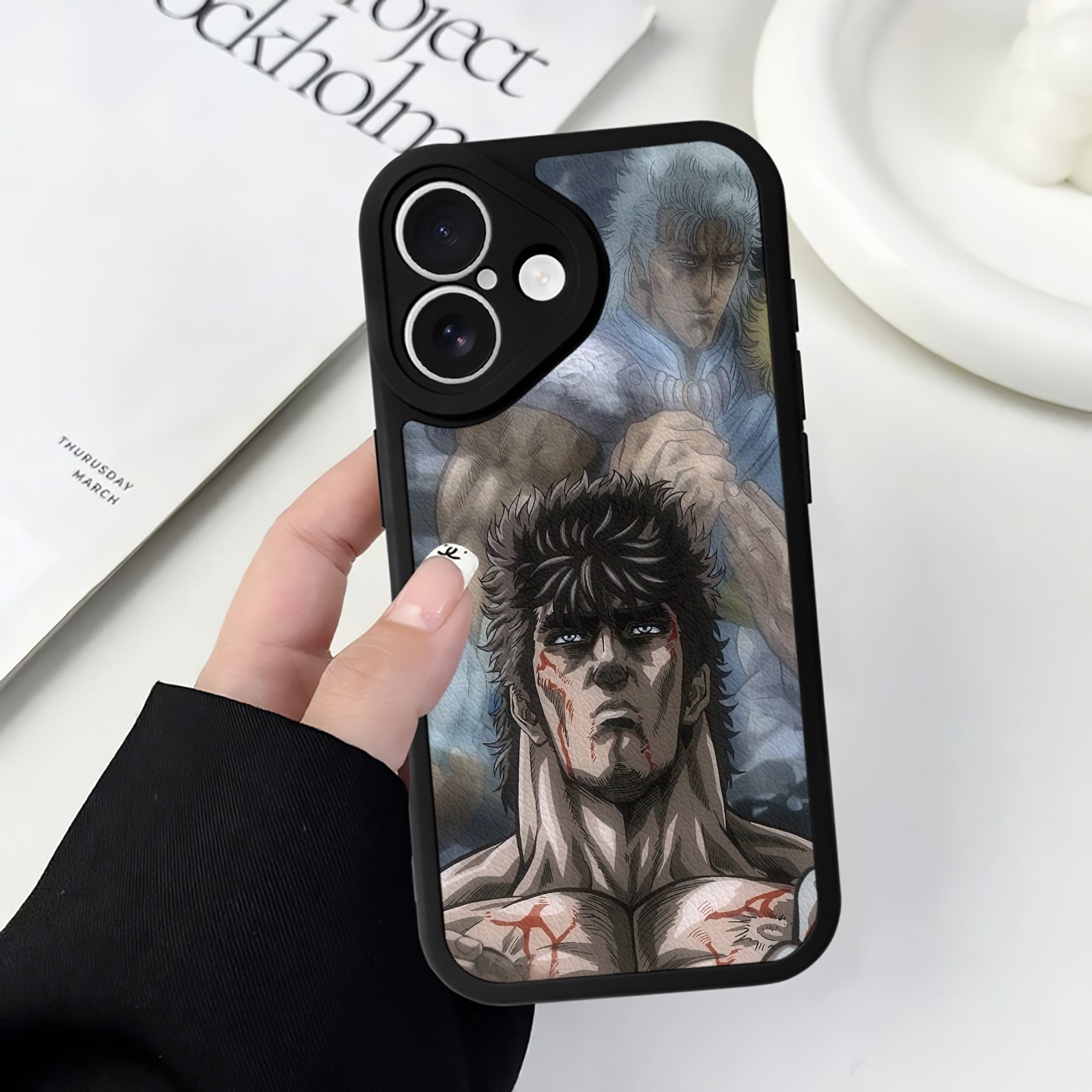 （画像用） 北斗の拳 Fist of the North Star 【iPhone 16シリーズ対応】シリコンスマホケース（レザー調） 材質：シリコン